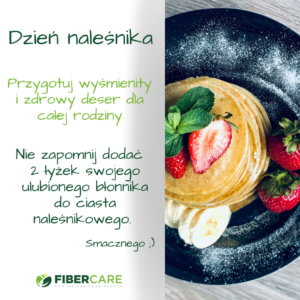 Fibercare jako polski producent błonnika polecamy pyszny deser - naleśniki z błonnikiem owsianym. Zdrowy deser.